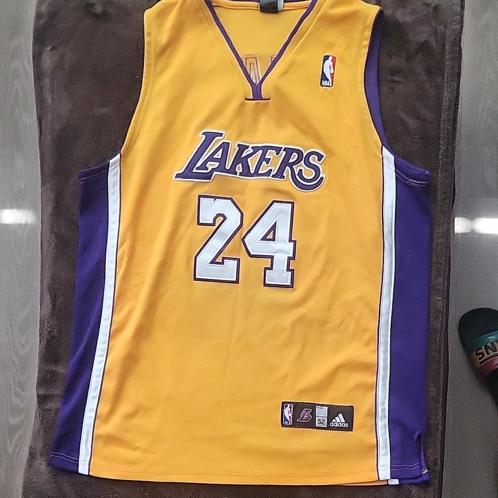Adidas Men's Coby Bryant Yellow and Purple Men's Basketball Jersey XL